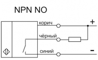 Схема подключения приёмника датчика ВИКО-Е NPN NO