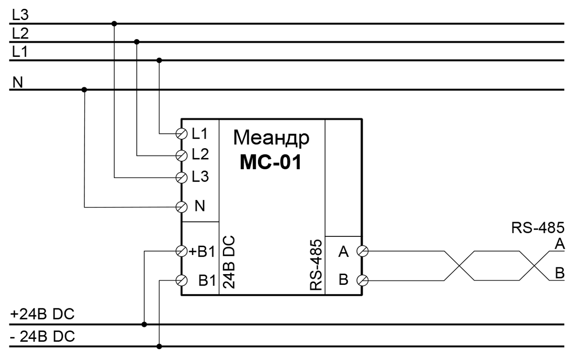 Схема подключения МС-01