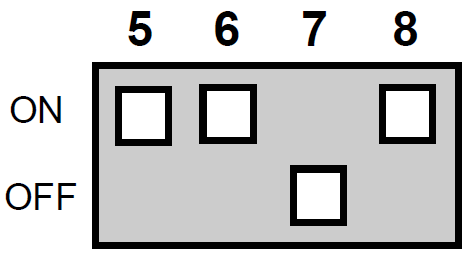 Положение DIP переключателя при выборе диаграммы 23 (реле РВО-П3-22)