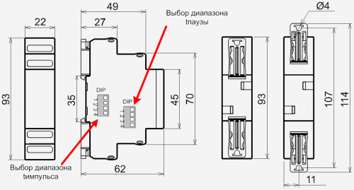 Габариты 22*93*62