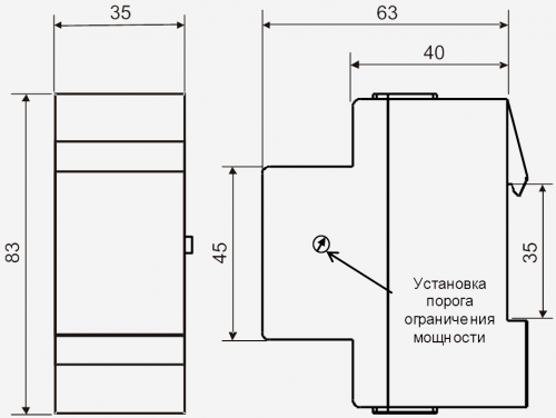 Габариты 35*83*62 ОМ-63